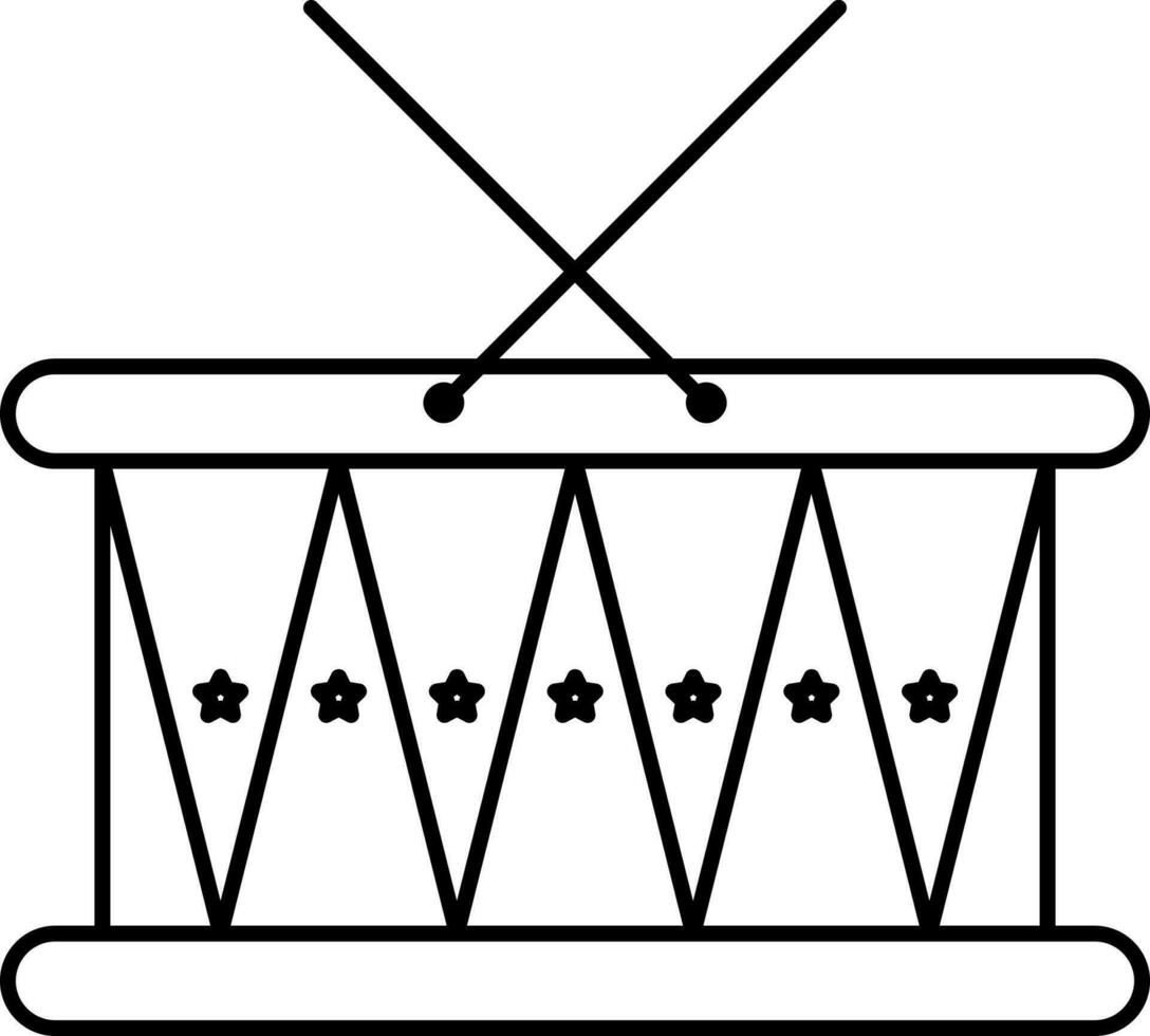 piège tambour icône dans noir ligne art. vecteur