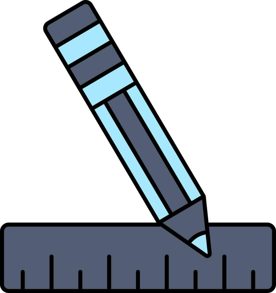 règle et crayon icône dans bleu couleur. vecteur