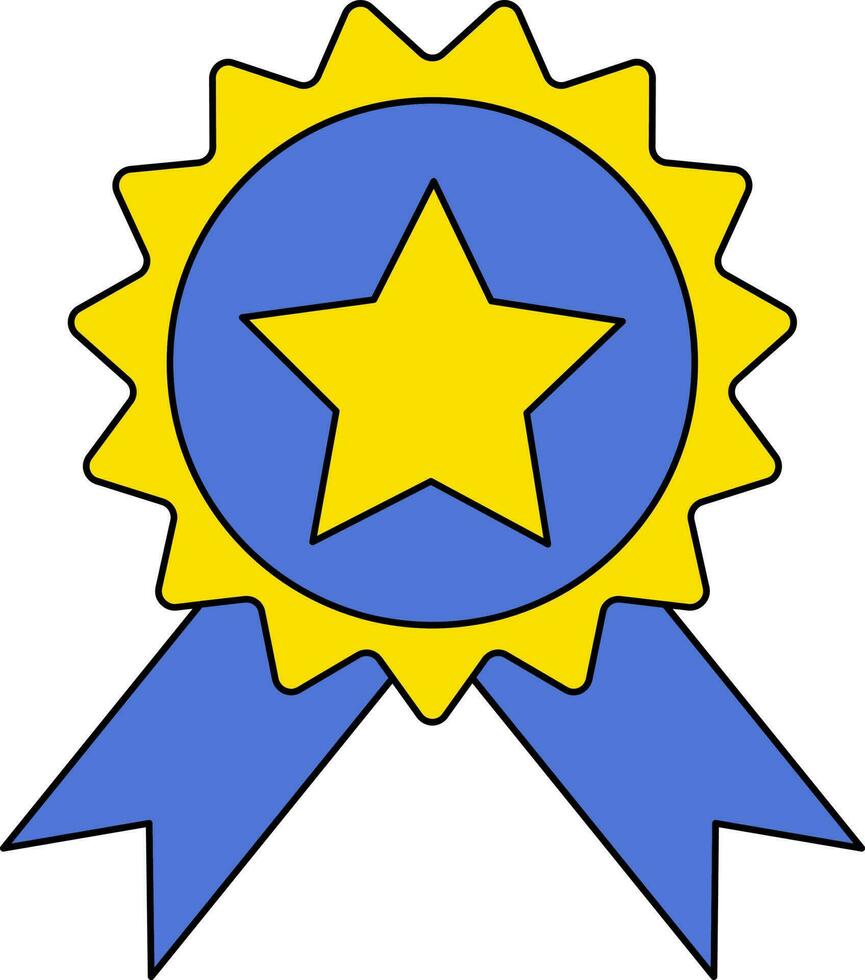 bleu et Jaune badge icône ou symbole. vecteur