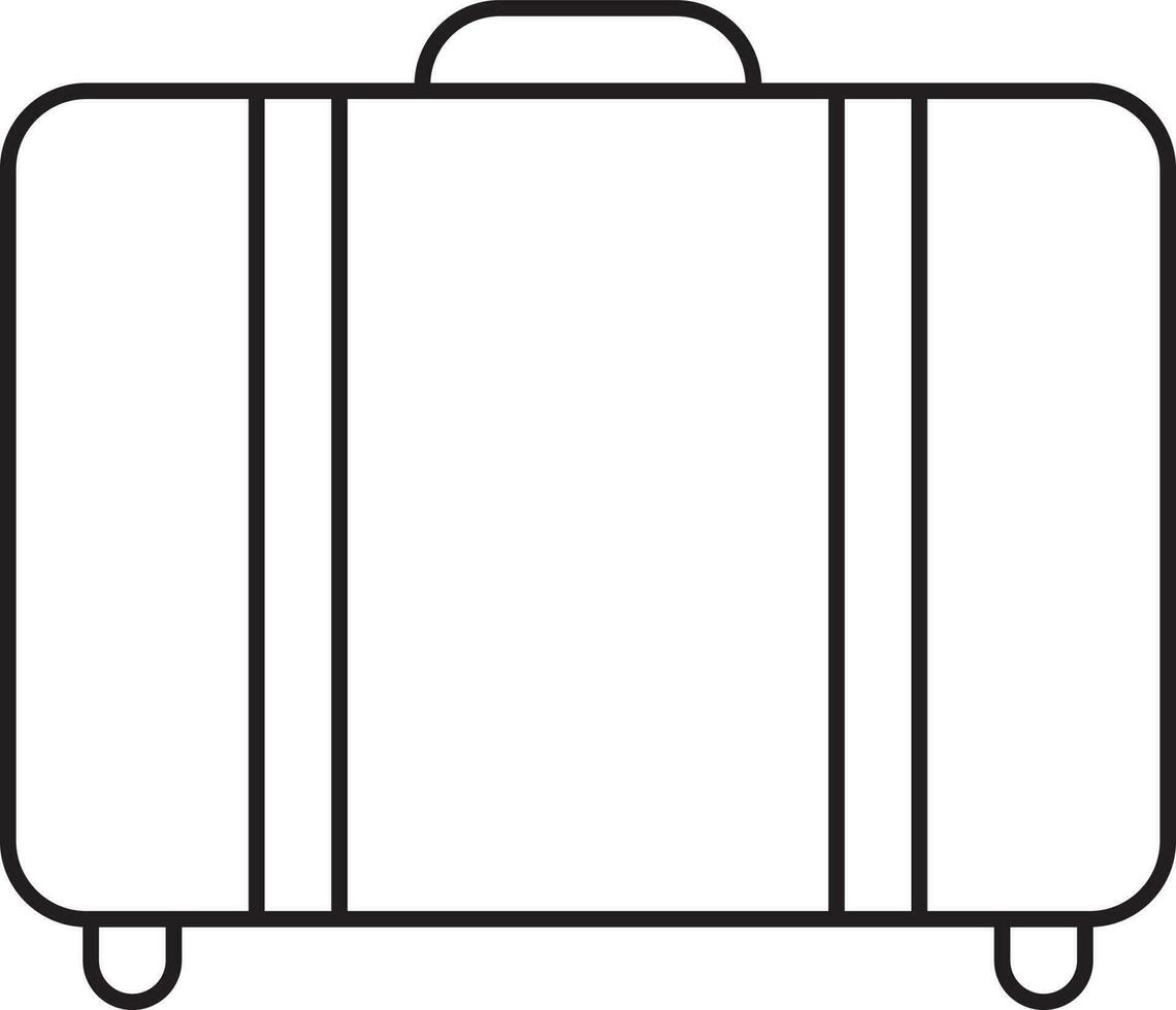 valise icône dans noir ligne art. vecteur