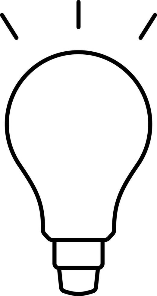 illuminé lumière ampoule icône dans noir ligne art. vecteur