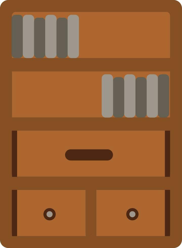 illustration de étagère à livres icône dans gris et marron couleur. vecteur