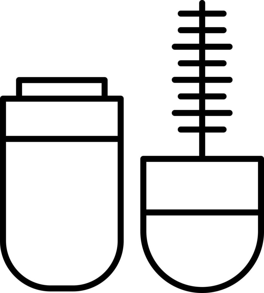 noir contour mascara icône ou symbole. vecteur