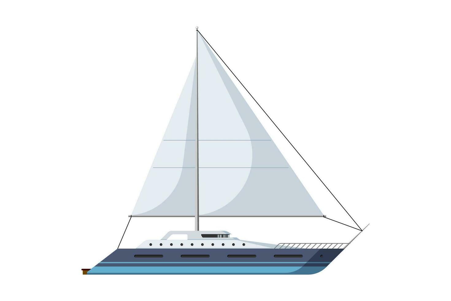 voile yacht pour international croisière transport. voile transport Voyage bateau. mer voilier symbole. vecteur isolé eps illustration