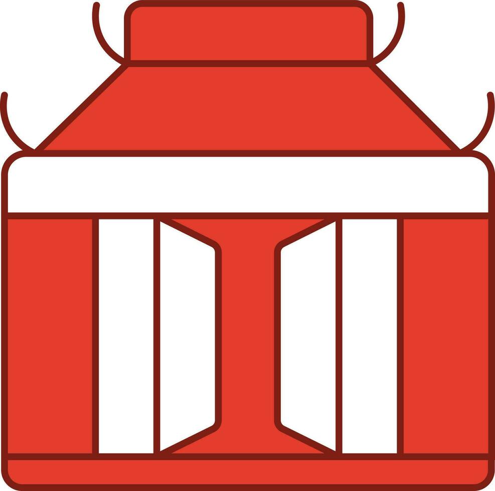 pagode icône dans rouge et blanc couleur. vecteur