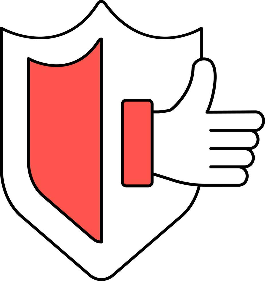 fiabilité icône ou symbole dans rouge et blanc couleur. vecteur