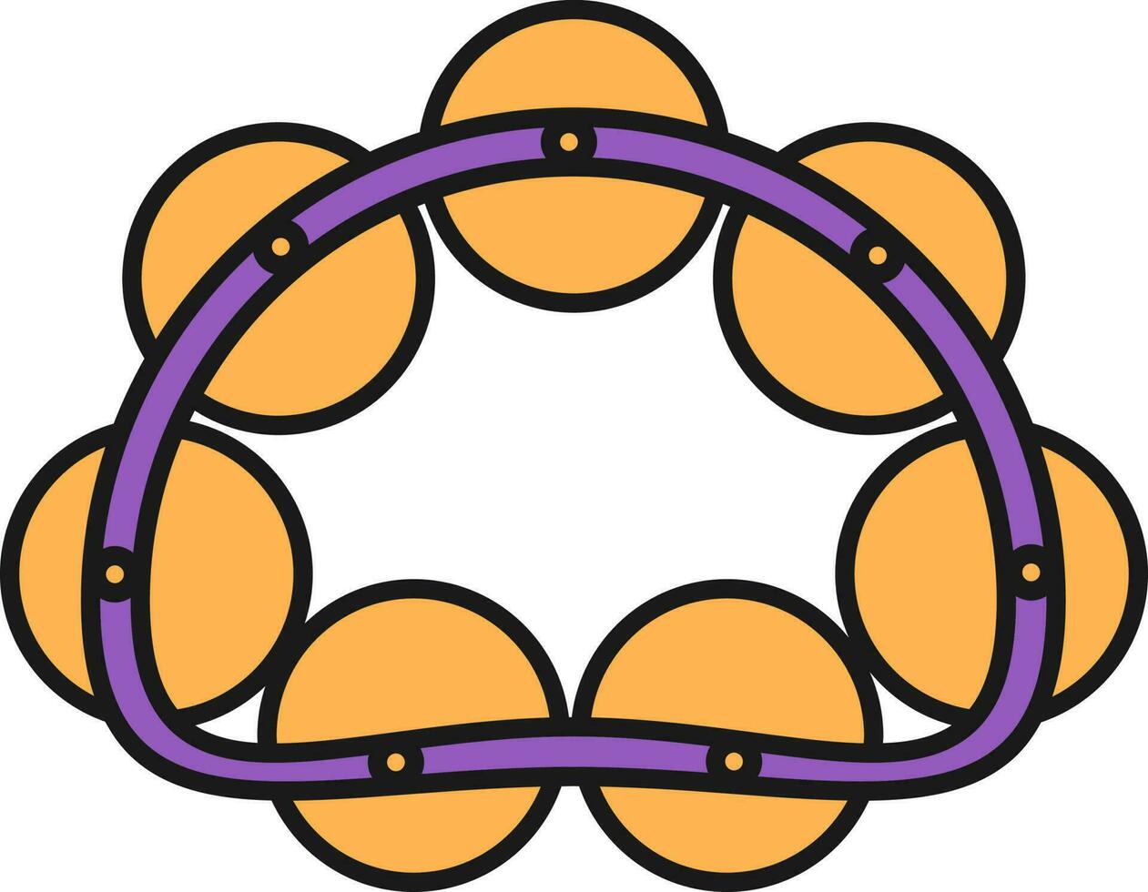 tambourin icône dans violet et Orange couleur. vecteur