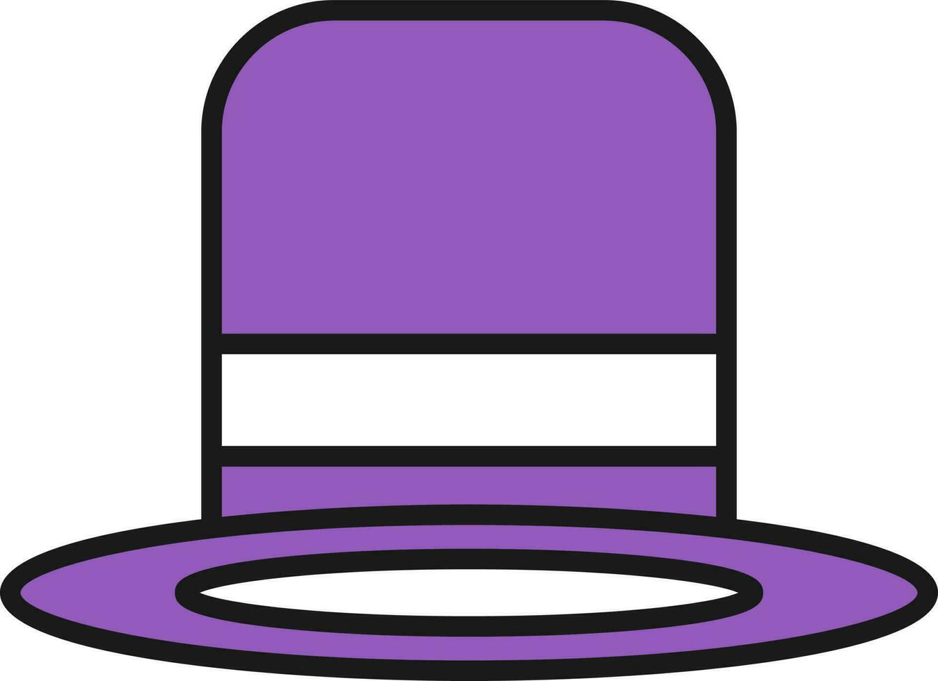 Haut chapeau icône dans violet et blanc couleur. vecteur