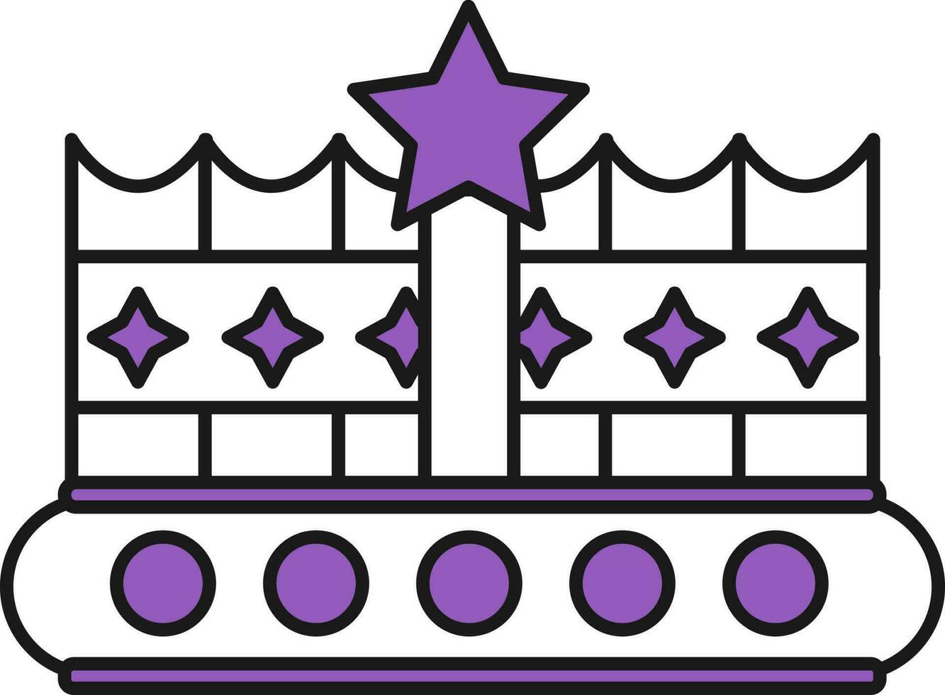 couronne icône dans violet et blanc couleur. vecteur