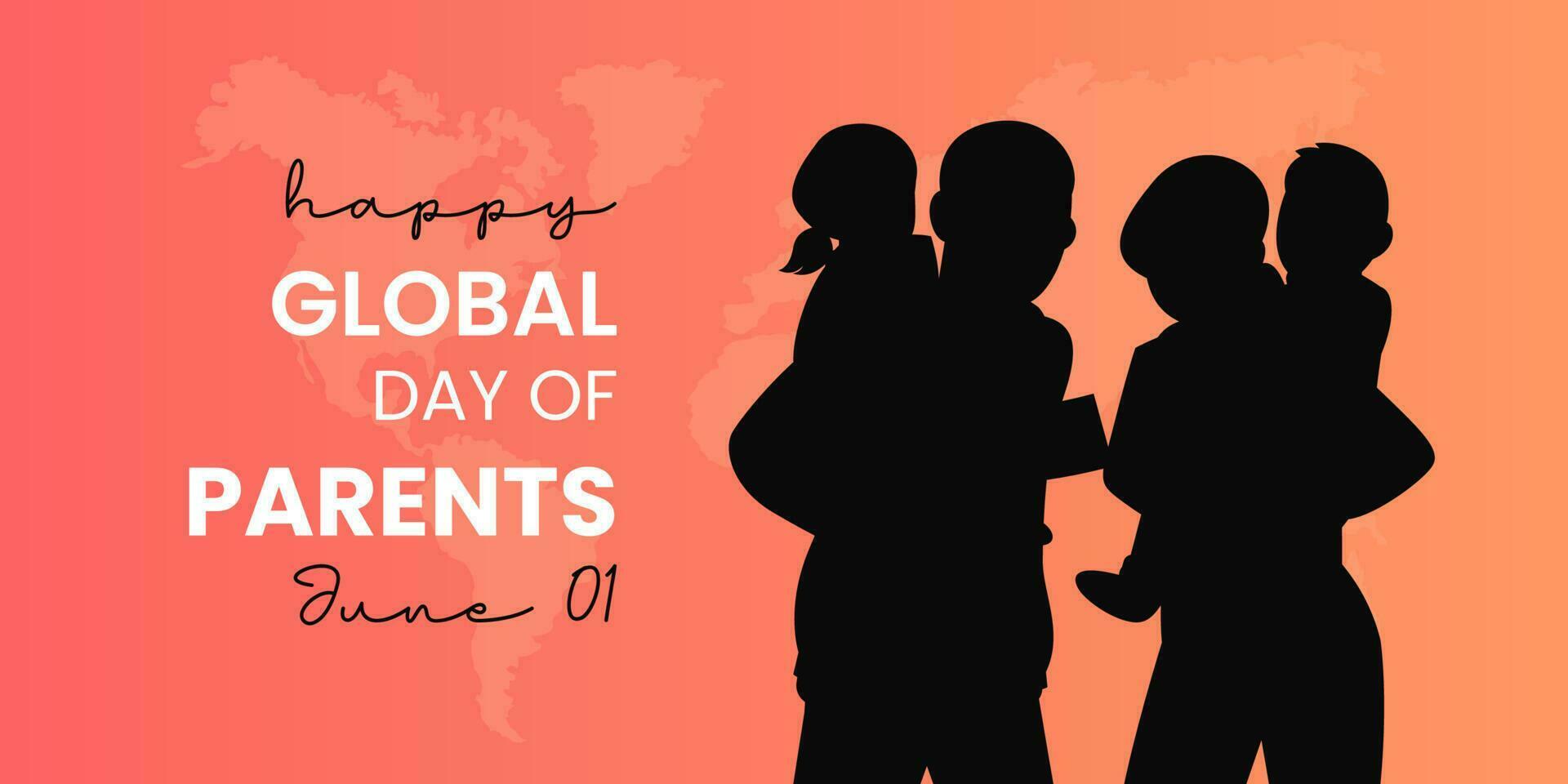 global journée de Parents vecteur illustration avec famille silhouette. adapté pour affiche, bannières, campagne et salutation carte.