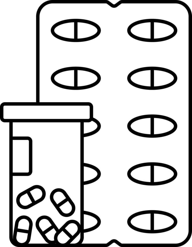 médicament icône dans ligne art. vecteur