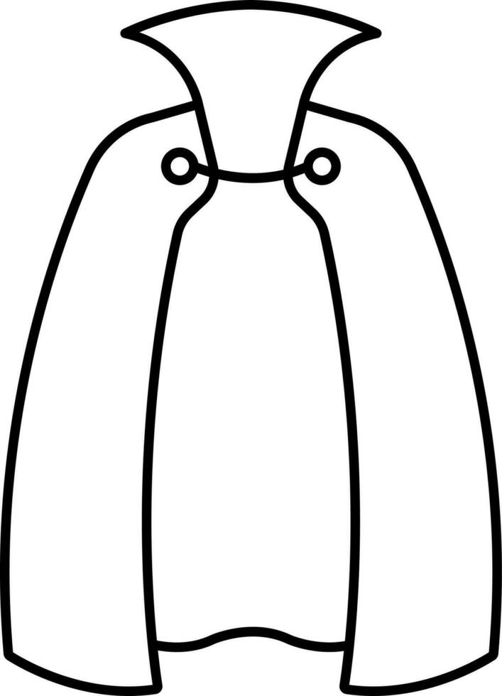 vecteur illustration de cap ou manteau icône dans noir contour.