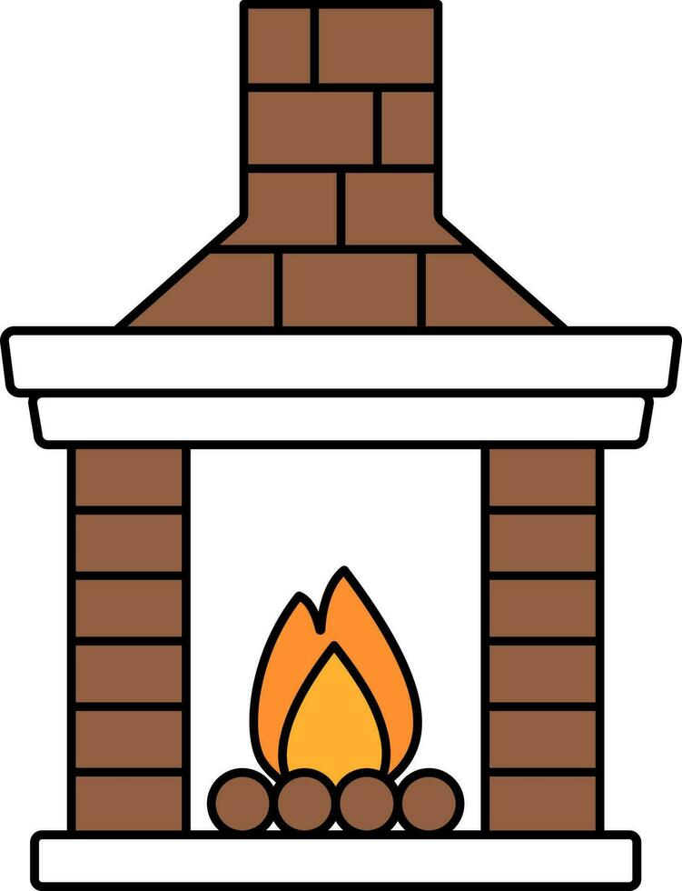 marron et blanc Couleur cheminée ou cheminée icône. vecteur