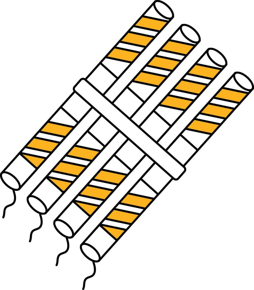 dynamiter bombe icône dans blanc et Jaune couleur. vecteur