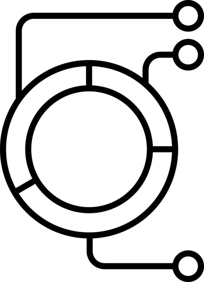 tarte graphique scrutin icône ou symbole dans linéaire style. vecteur