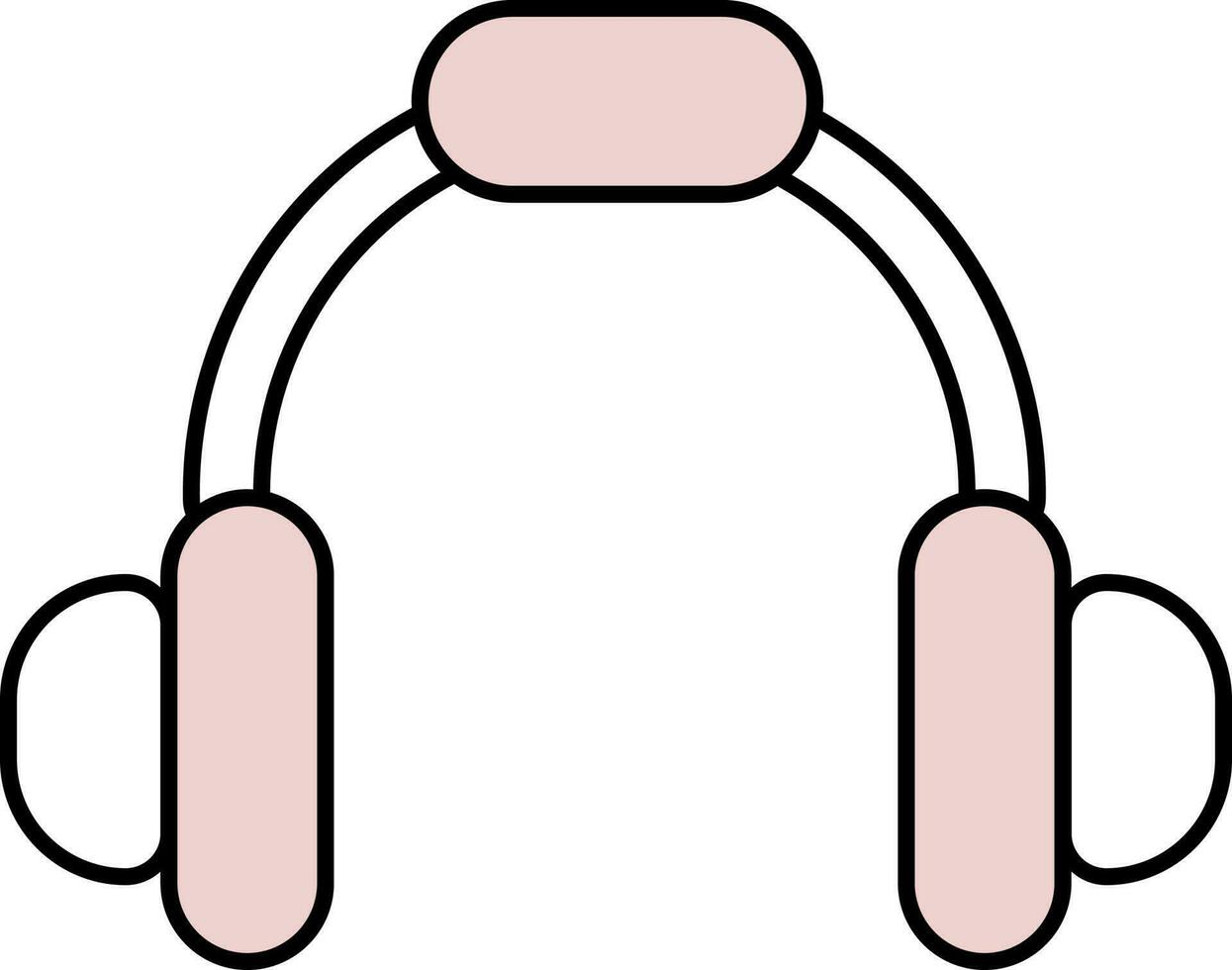 casque de musique icône dans rose et blanc couleur. vecteur