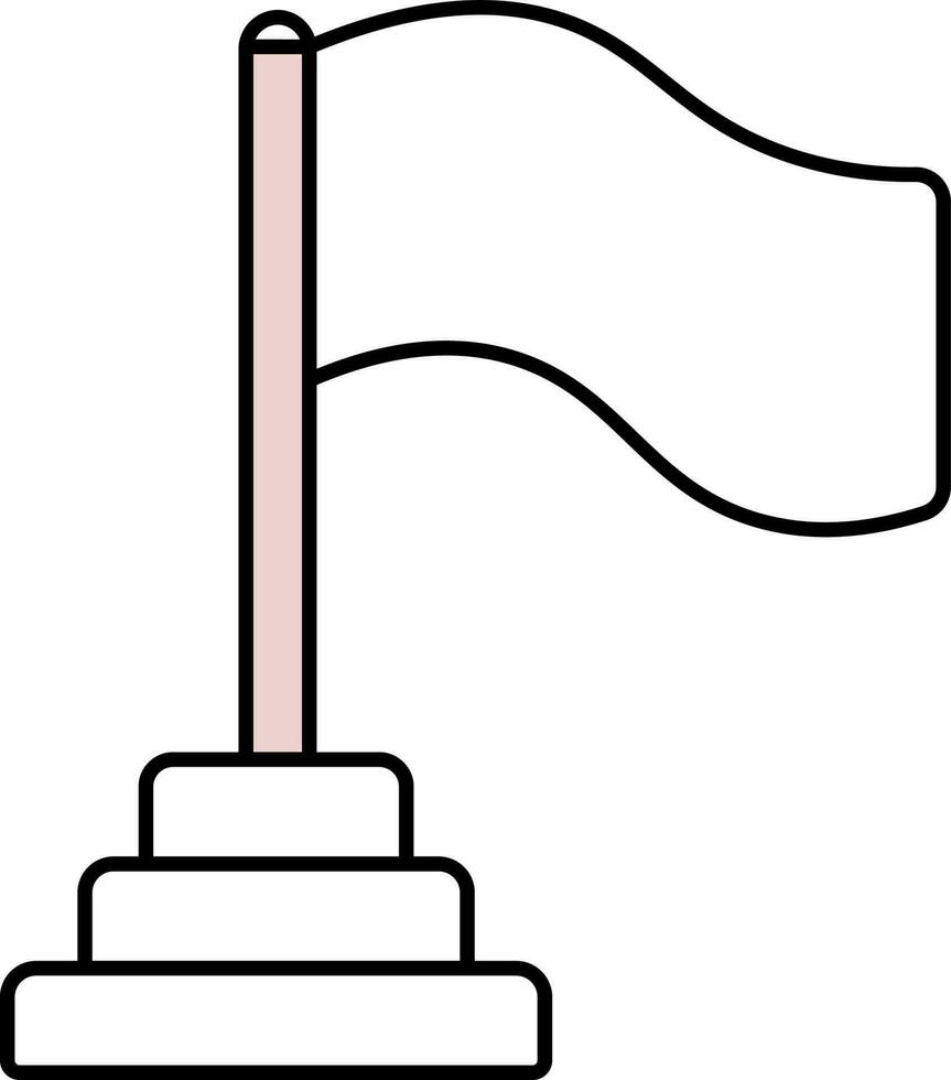 illustration de drapeau icône dans rose et blanc couleur. vecteur