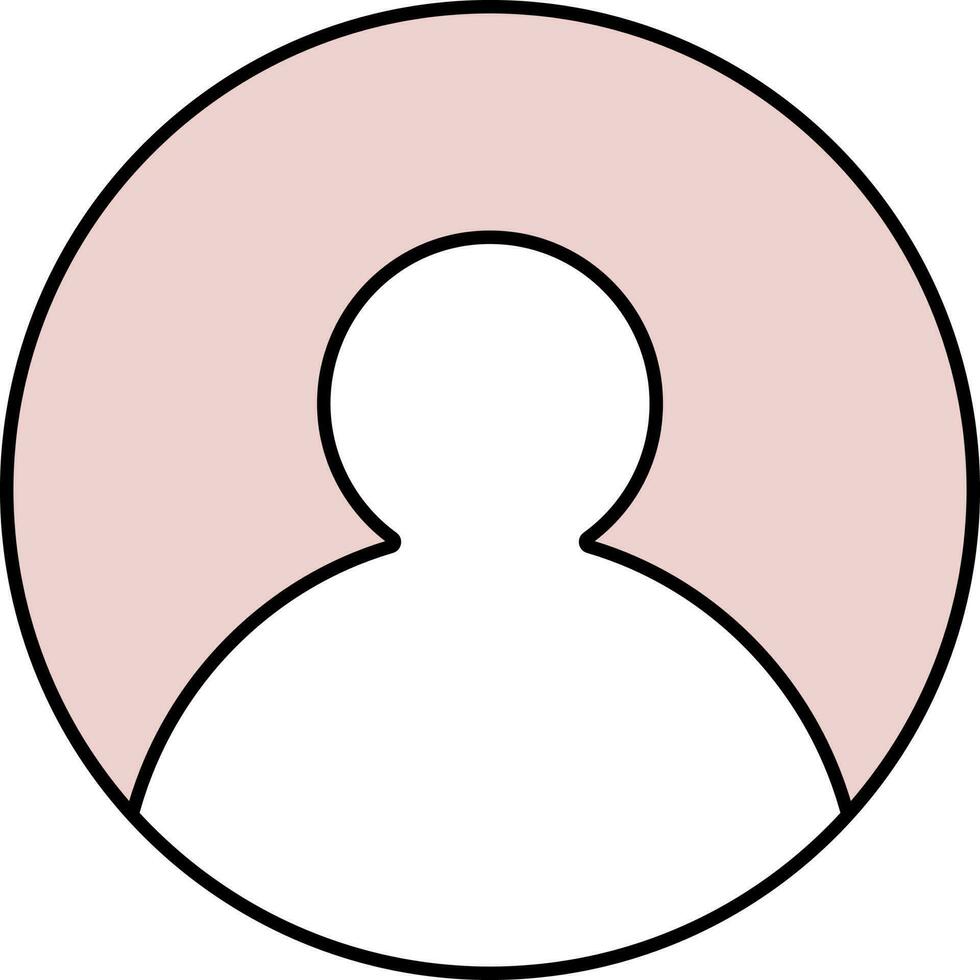 profil icône ou symbole dans rose et blanc couleur. vecteur