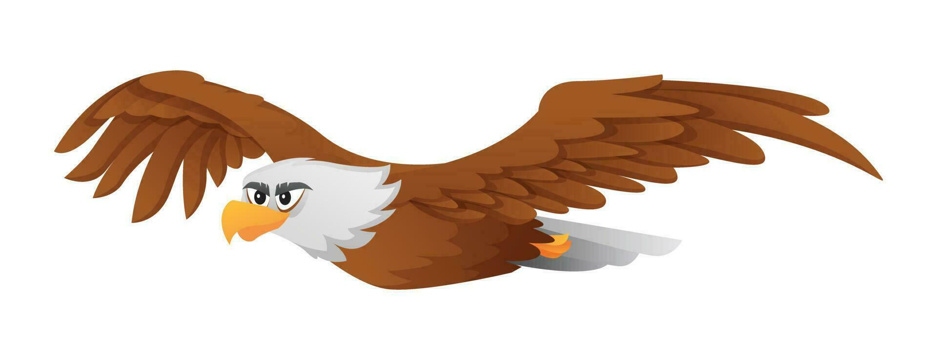 dessin animé Aigle en volant illustration isolé sur blanc Contexte vecteur