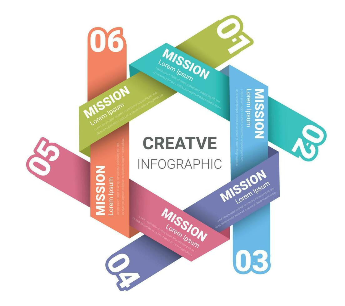 cercle infographie mince ligne conception et 6 les options vecteur