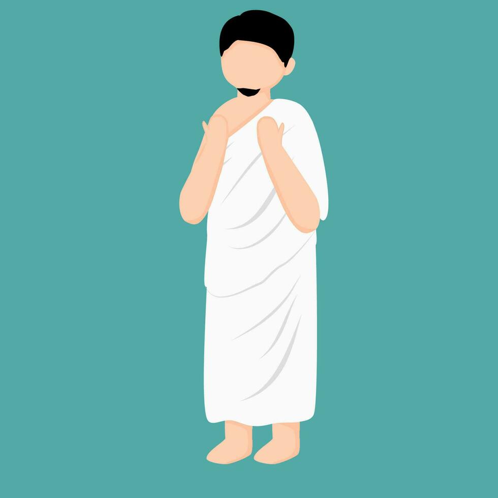 Hommes portant ihram vêtements sont prier vecteur