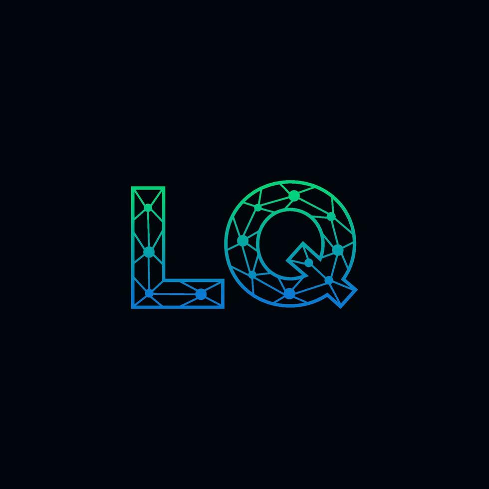 abstrait lettre lq logo conception avec ligne point lien pour La technologie et numérique affaires entreprise. vecteur
