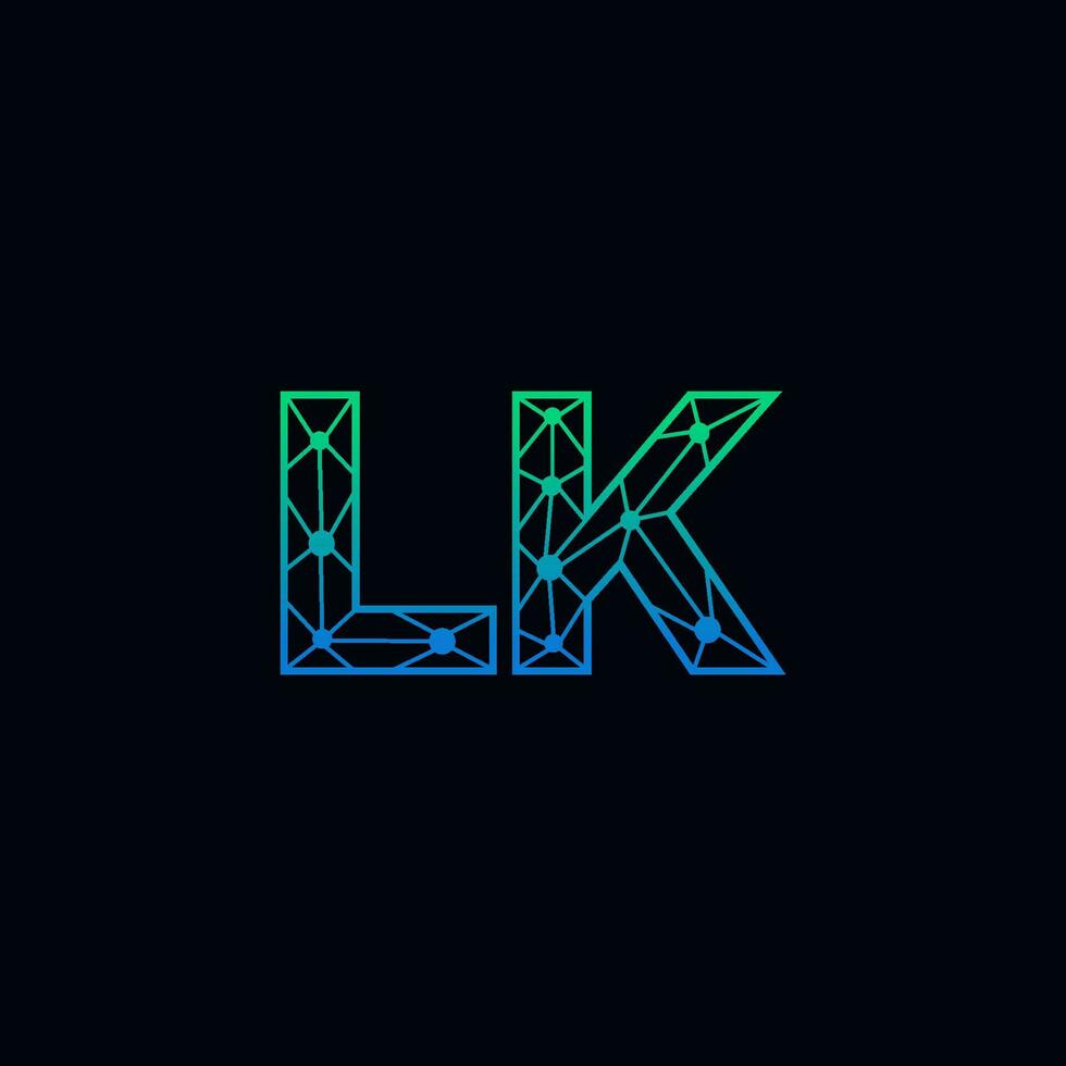 abstrait lettre lk logo conception avec ligne point lien pour La technologie et numérique affaires entreprise. vecteur