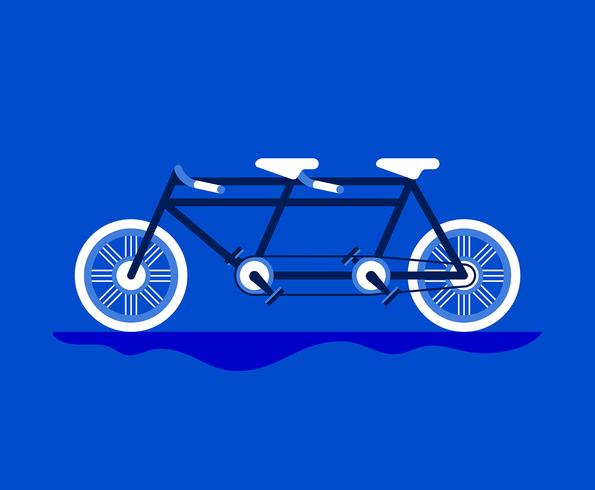 Illustration de vélo en tandem vecteur