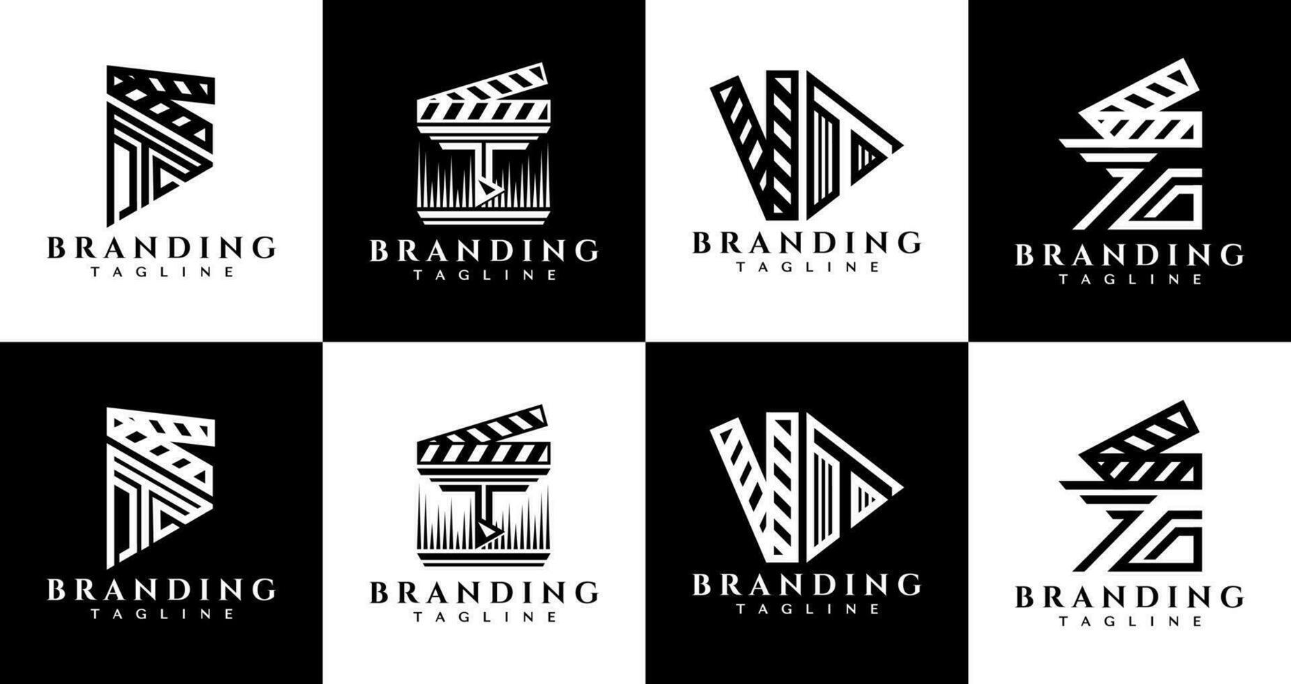luxe cinéma jouer lettre t logo conception. élégance film film initiale t logo. vecteur