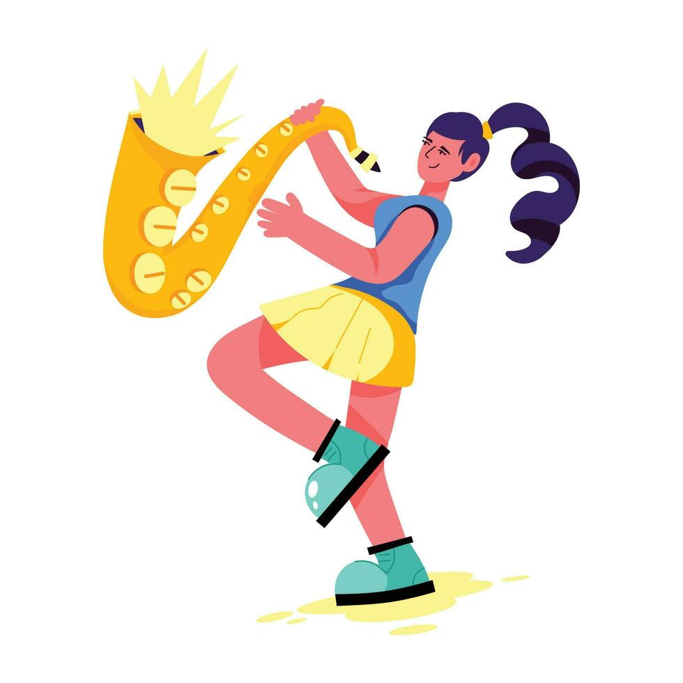 concepts de saxophoniste à la mode vecteur