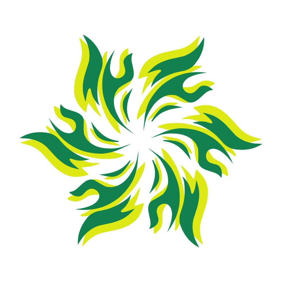 vert Couleur tribal illustration avec ombre vecteur