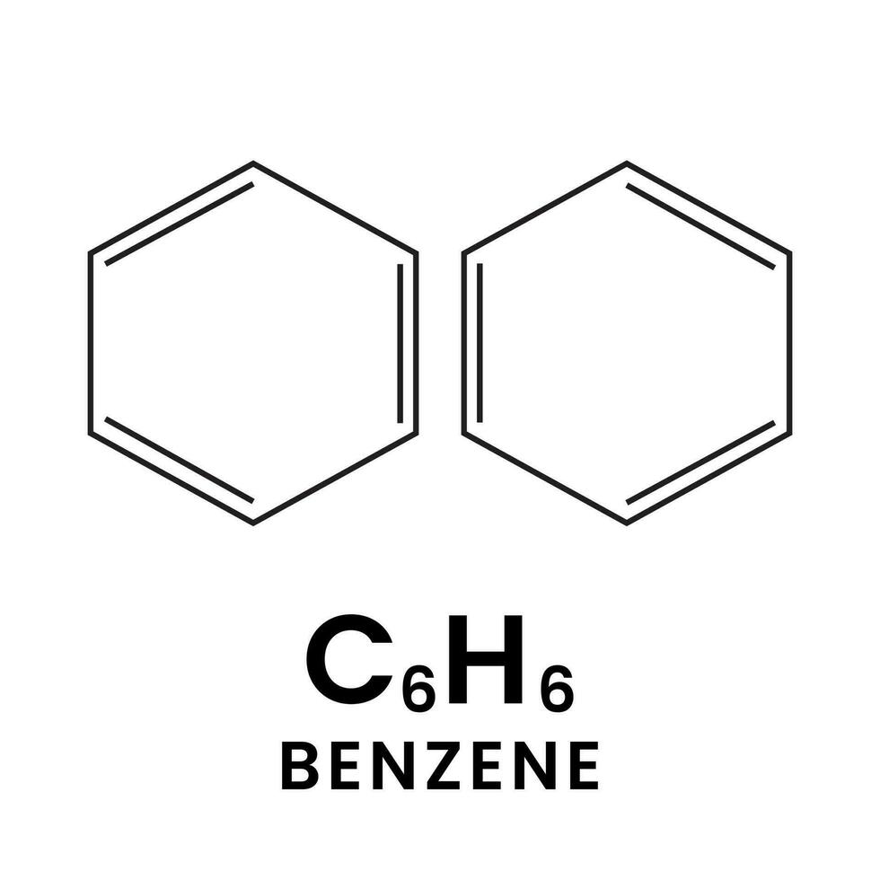 benzène chimique composé molécule icône art illustration conception vecteur