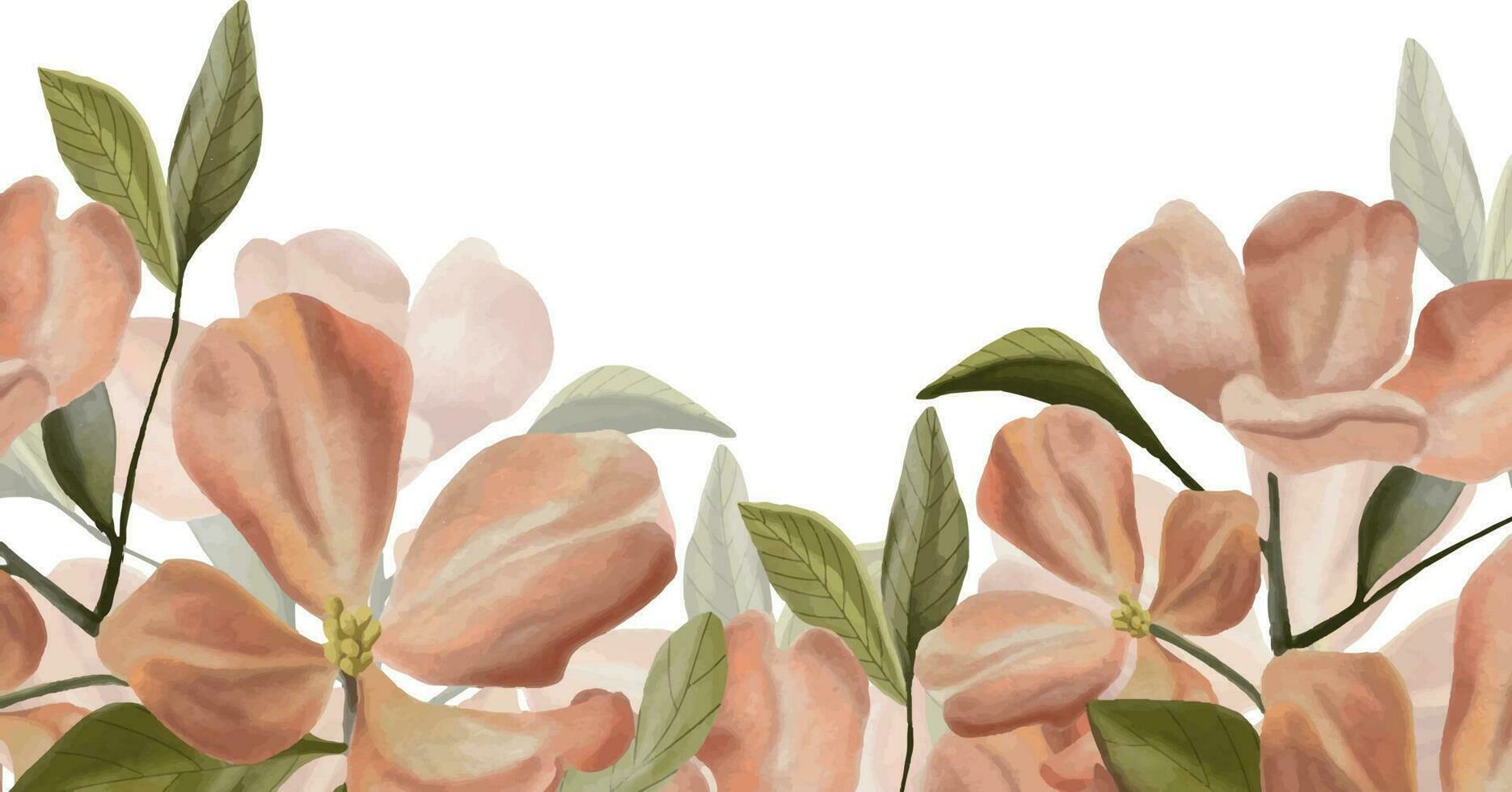 floral aquarelle bannière. botanique illustration minimal style. une Cadre avec fleurs. aquarelle fleurs pour impression sur cartes postales, bannières, des cahiers. vecteur