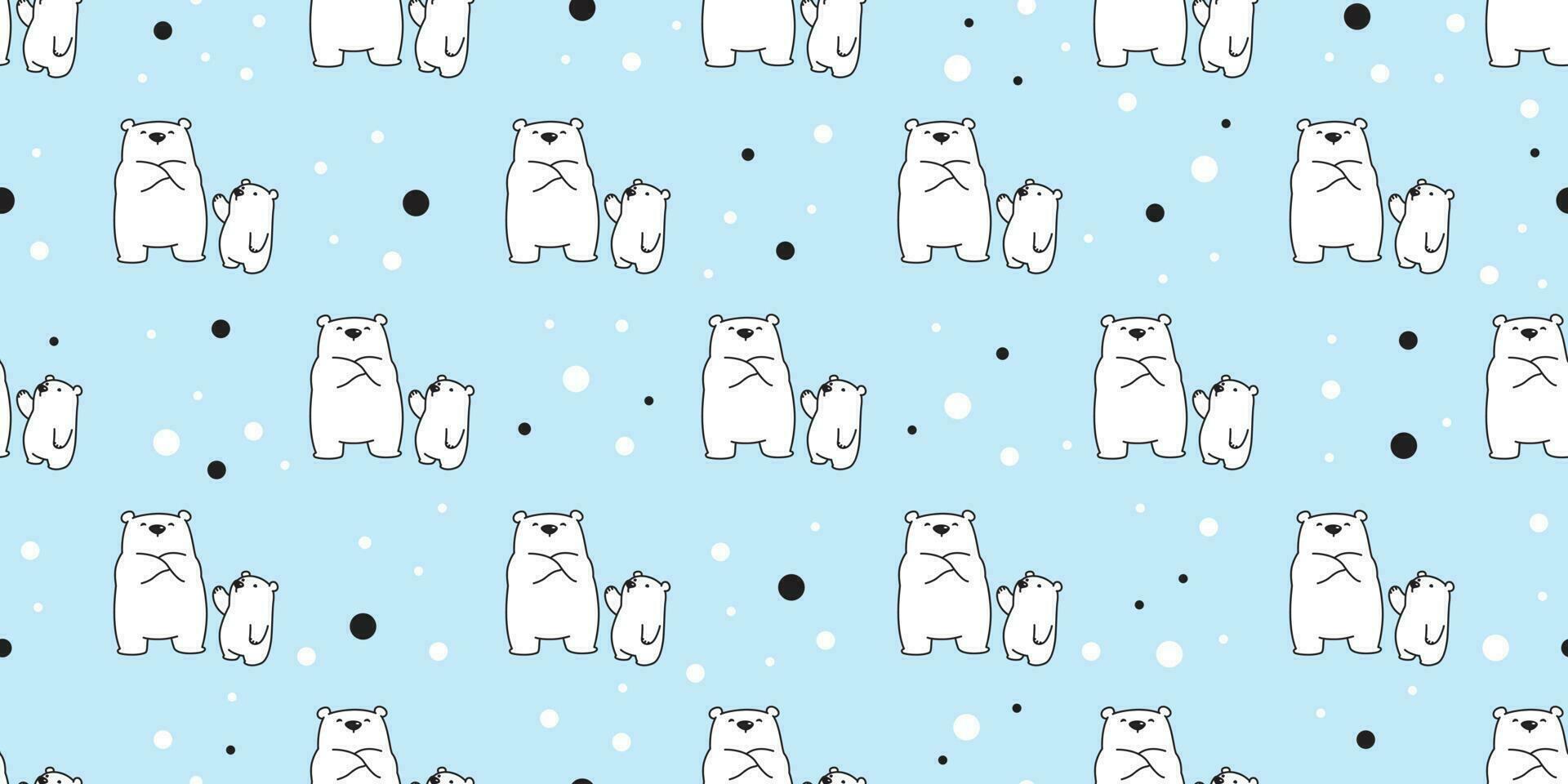 ours sans couture modèle polaire ours vecteur neige tuile Contexte fond d'écran écharpe isolé illustration dessin animé