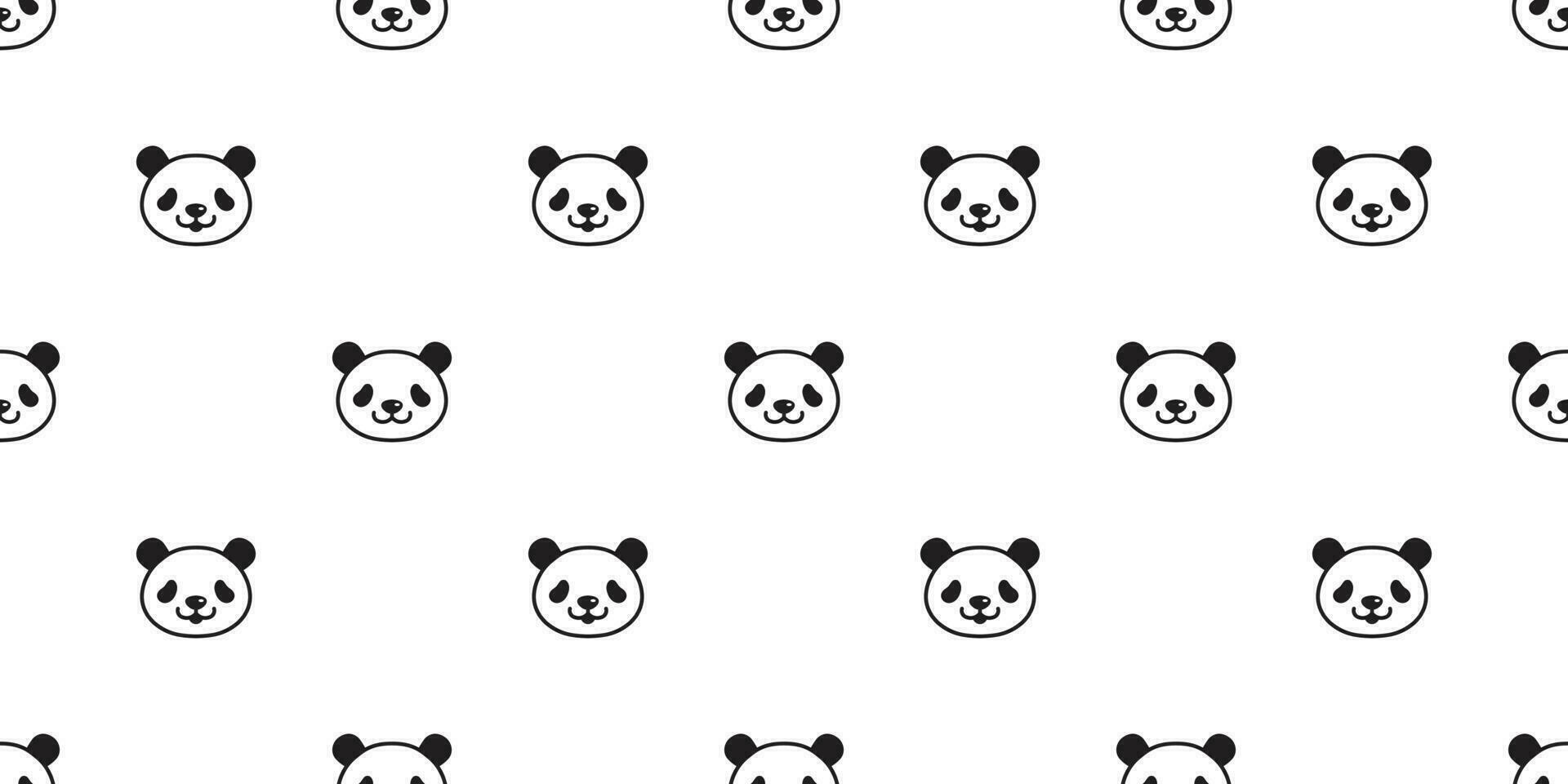 ours sans couture modèle Panda vecteur polaire ours bambou nounours écharpe isolé tuile Contexte dessin animé répéter fond d'écran griffonnage illustration blanc