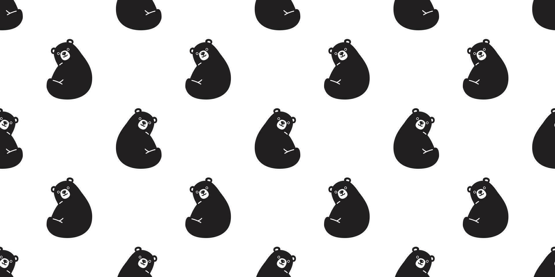 ours sans couture modèle vecteur polaire ours tuile Contexte écharpe isolé répéter fond d'écran illustration