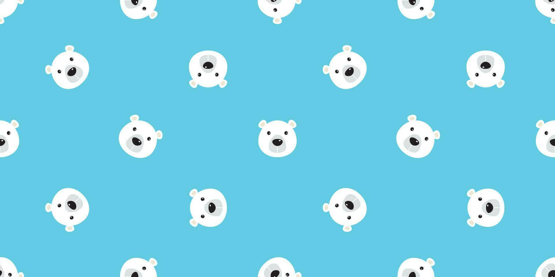 ours sans couture modèle polaire ours vecteur Panda nounours isolé Contexte répéter fond d'écran dessin animé griffonnage bleu