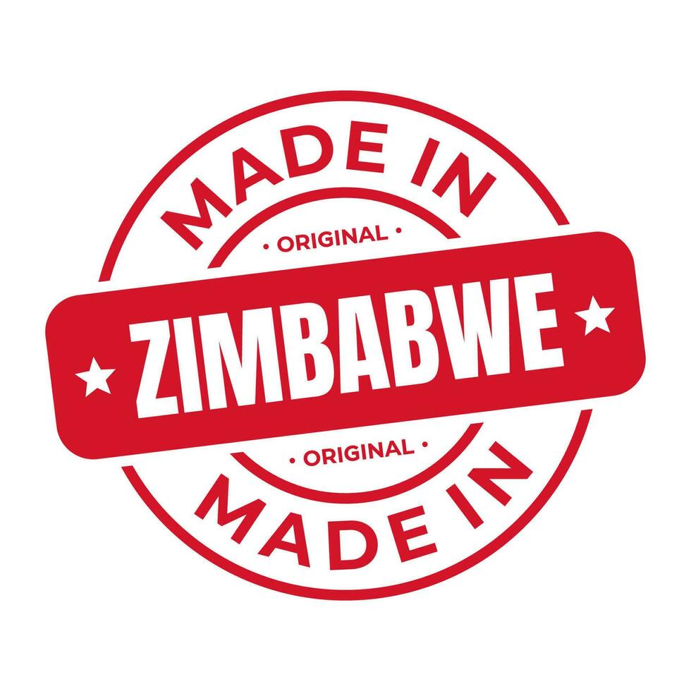 fabriqué dans Zimbabwe timbre logo icône symbole conception. joint nationale original produit badge. vecteur illustration