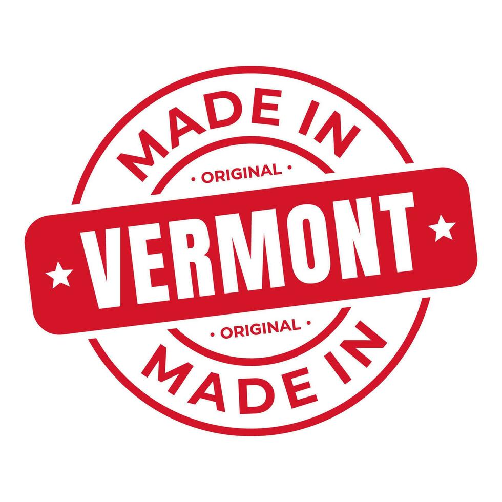 fabriqué dans Vermont timbre logo icône symbole conception. joint nationale original produit badge. vecteur illustration