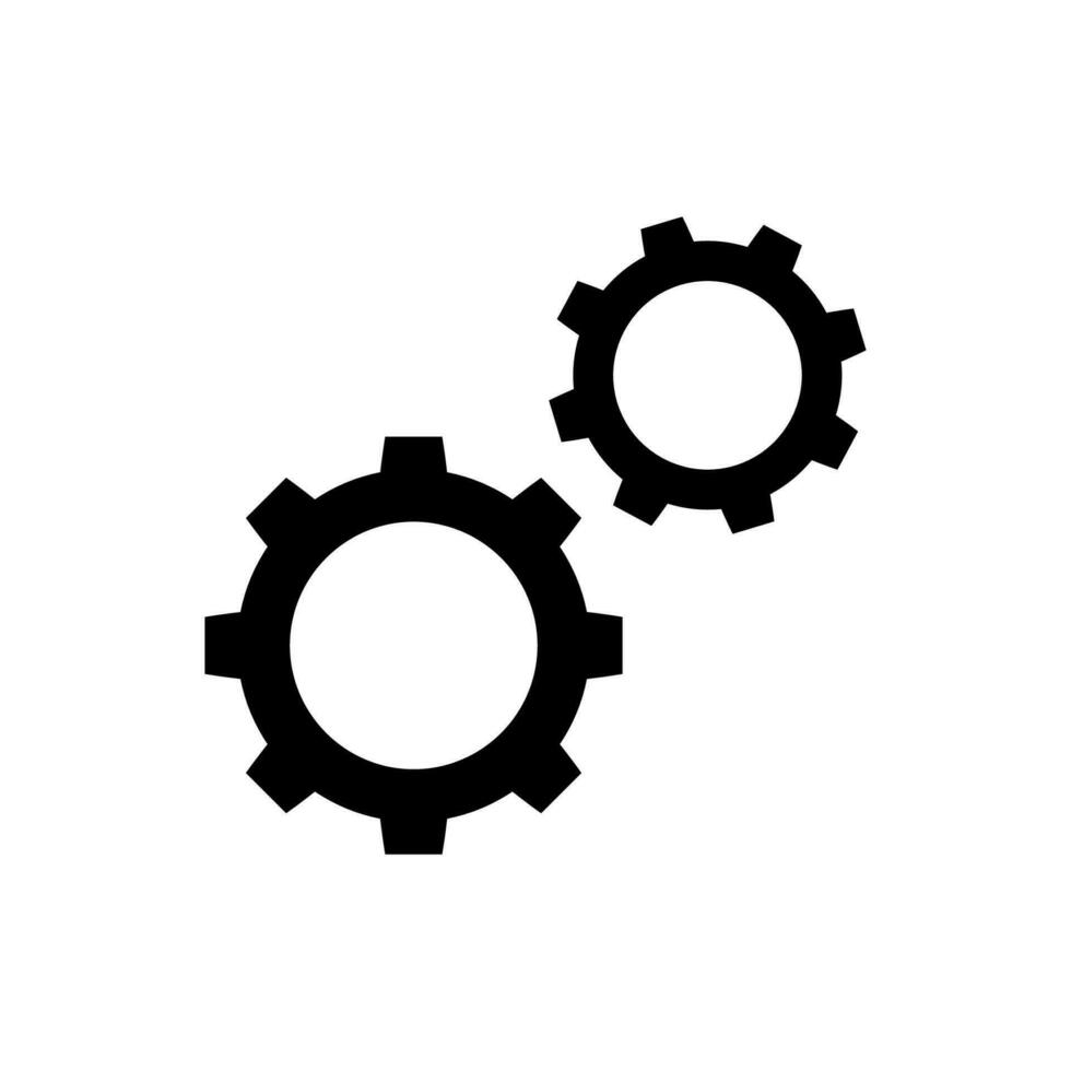 engrenages, configuration, icône vecteur