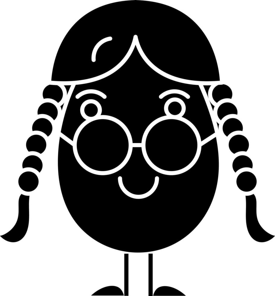 dessin animé femelle Oeuf portant des lunettes de protection icône vecteur