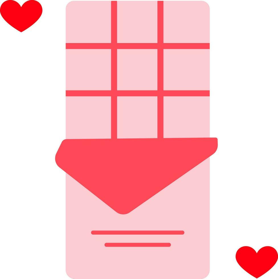 l'amour Chocolat icône ou symbole dans rose et rouge couleur. vecteur