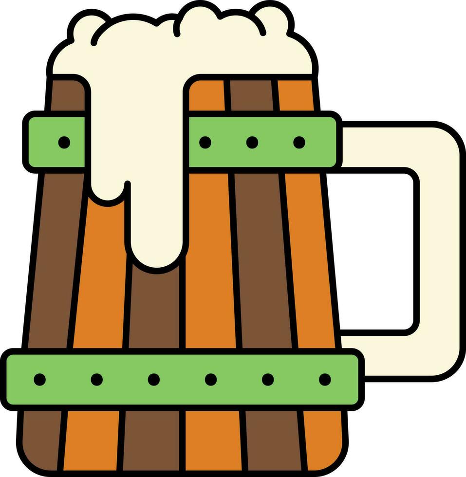 tricolore Bière en bois agresser icône dans plat style. vecteur