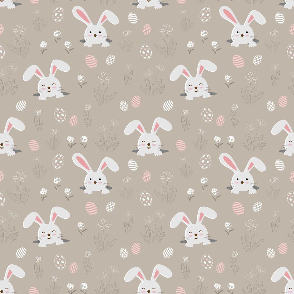 Modèle sans couture mignon lapin pour impression textile ou papier peint décoratif vecteur