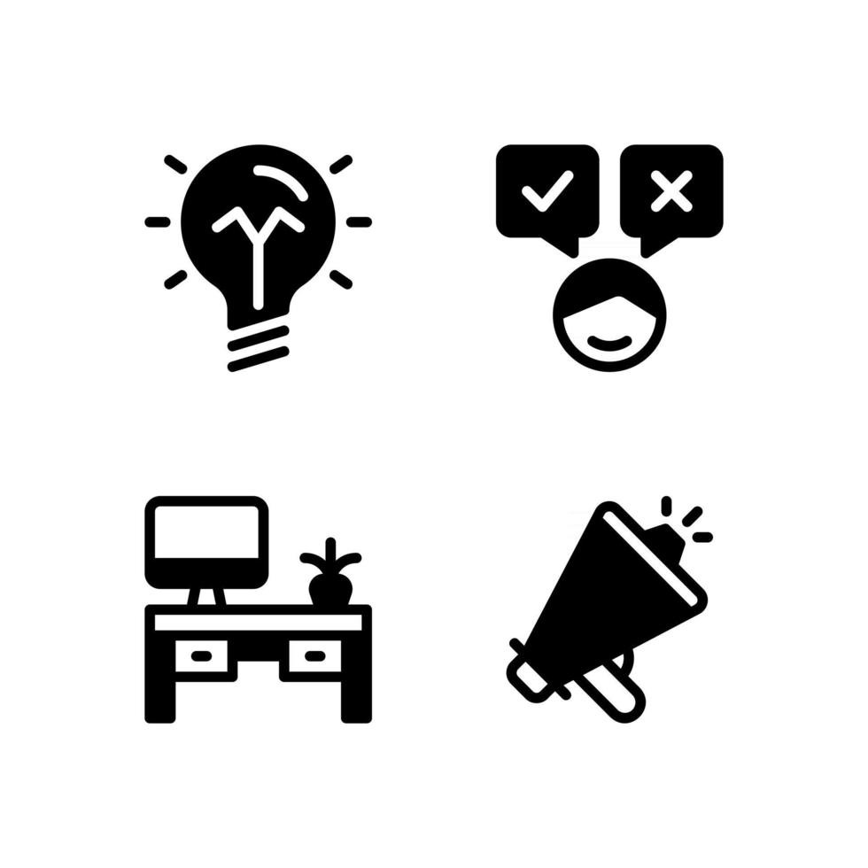 illustration vectorielle de l & # 39; icône de glyphe de mégaphone bureau prise de décision idée vecteur