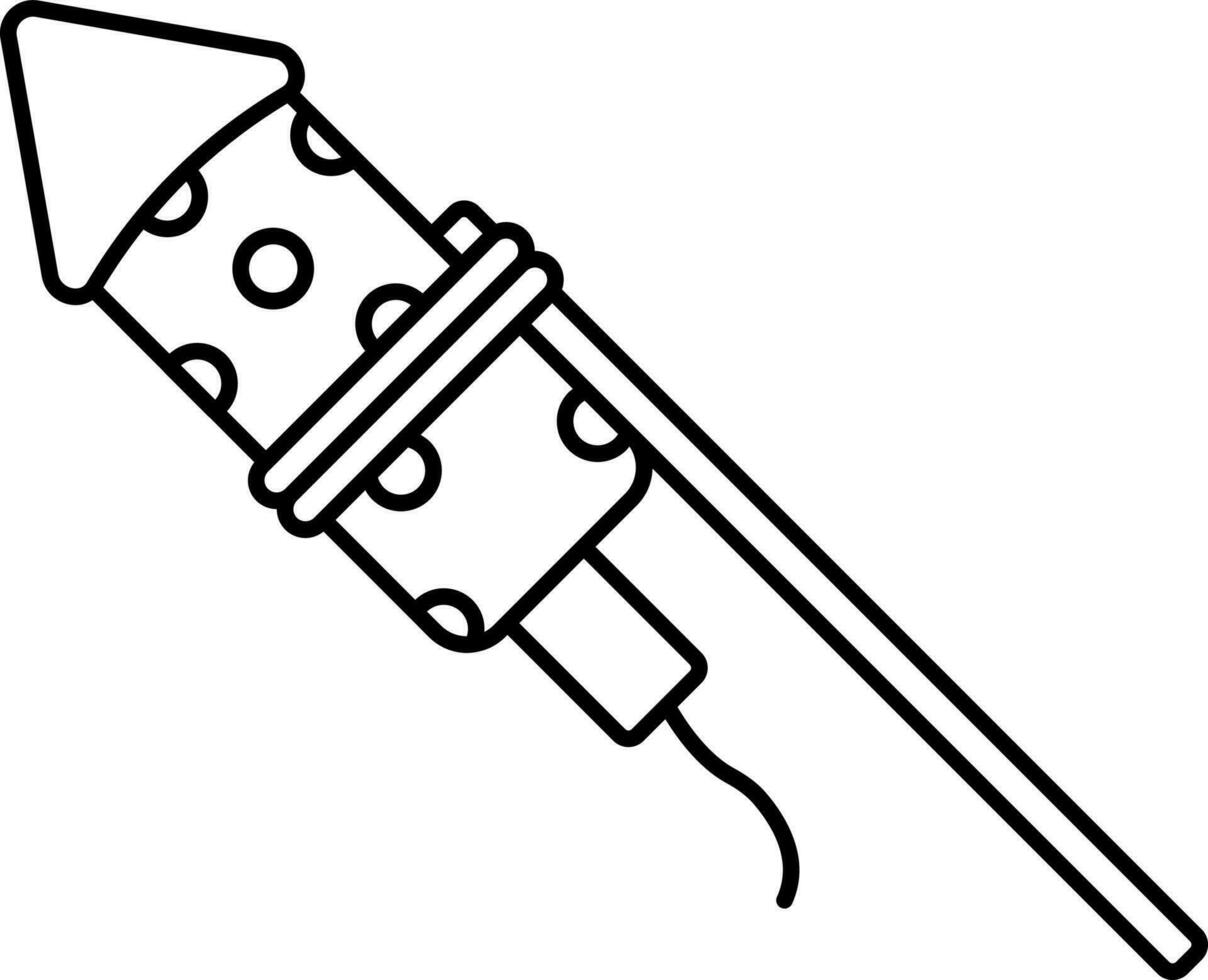 pétard fusée icône dans noir contour art. 24218225 Art vectoriel