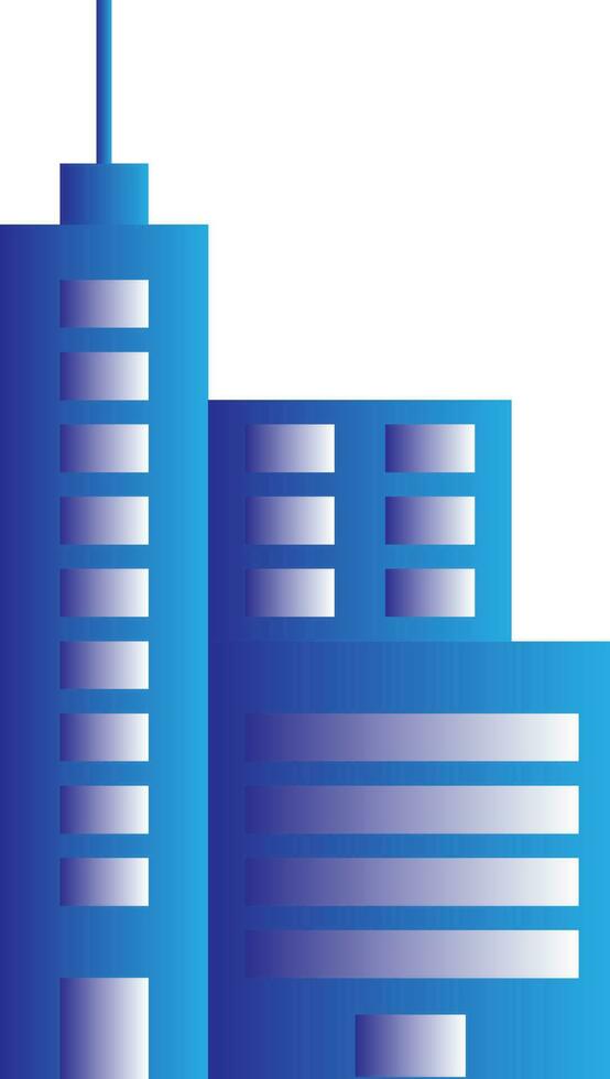 gratte-ciel bâtiment icône dans bleu et gris couleur. vecteur