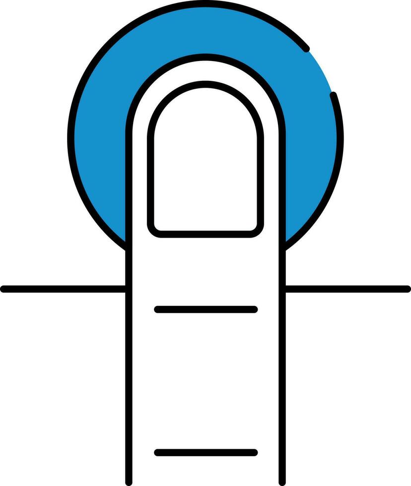 doigt pressage bouton icône dans bleu et blanc couleur. vecteur