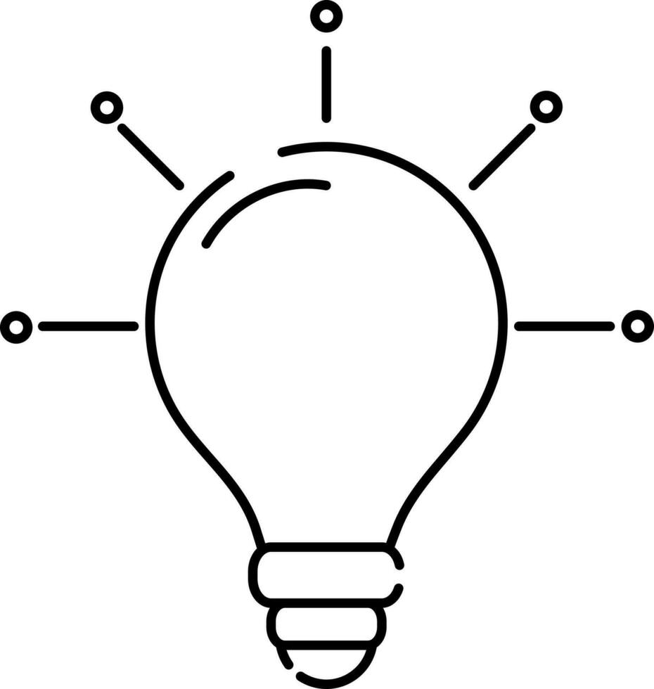 lumière ampoule ou idée de liaison icône dans noir contour. vecteur