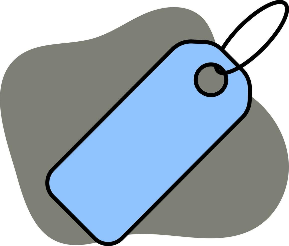 bleu Couleur étiquette icône sur gris Contexte. vecteur